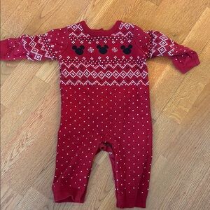 Little Sleepies Red and White Footies One Piece